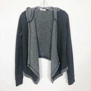 35MM Clothing Open Front Charcoal Hooded Cardigan Size XS